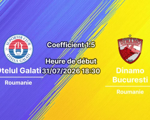 Pronostic Otelul Galati Dinamo Bucuresti – Stadionul Otelul Galati, Liga 1 Roumanie 2026-27, 31 juillet
