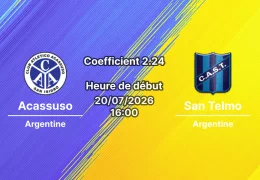 Pronostic Acassuso San Telmo – Estadio Armenia Ingeniero Maschwitz, Primera Nacional Argentine Round 21, 20 juillet 2026
