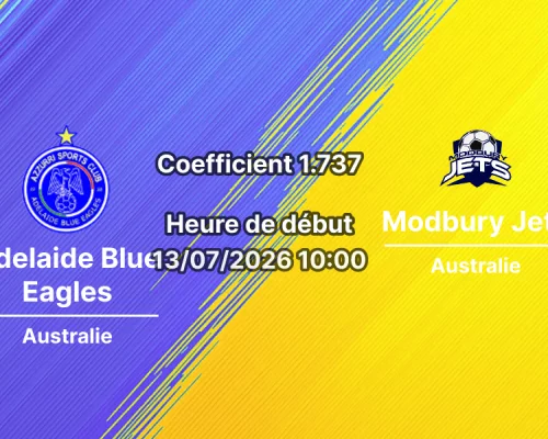 Pronostic Adelaide Blue Eagles Modbury Jets – Marden Sports Complex Adélaïde, NPL South Australia Tour 4, 13 juillet 2026