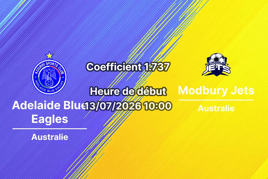 Pronostic Adelaide Blue Eagles Modbury Jets – Marden Sports Complex Adélaïde, NPL South Australia Tour 4, 13 juillet 2026
