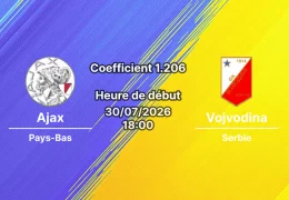 Pronostic Ajax Vojvodina – Johan Cruijff ArenA Amsterdam, Conference League 2026-27, 30 juillet