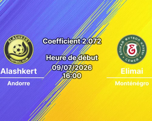 Pronostic Alashkert Elimai – Stade FFA Academy Erevan, Ligue Conférence UEFA qualification 9 juillet 2026