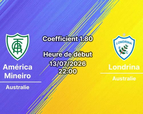 Pronostic América Mineiro Londrina – Stade Independência Belo Horizonte, Campeonato Brasileiro Série B Tour 17, 13 juillet 2026
