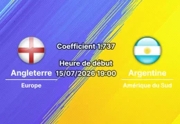 Pronostic Angleterre Argentine – Mercedes-Benz Stadium Atlanta, demi-finale Coupe du Monde 2026, 15 juillet 2026