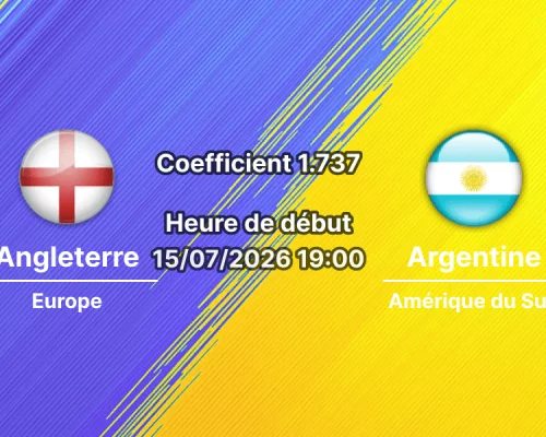 Pronostic Angleterre Argentine – Mercedes-Benz Stadium Atlanta, demi-finale Coupe du Monde 2026, 15 juillet 2026