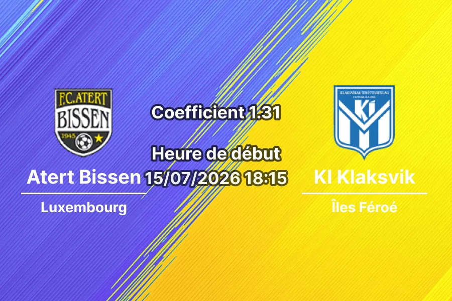 Pronostic Atert Bissen KI Klaksvik – Stade de Luxembourg, Ligue des Champions UEFA Q1 match retour, 15 juillet 2026