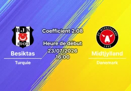 Pronostic Besiktas Midtjylland – Vodafone Park Istanbul Turquie, Ligue Europa UEFA 2e tour qualificatif aller, 23 juillet 2026