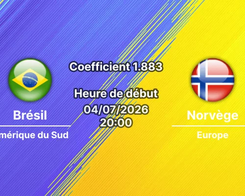 Pronostic Brésil Norvège – MetLife Stadium East Rutherford, 8e de finale Coupe du Monde 2026, 5 juillet 2026