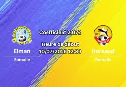 Pronostic Elman Horseed – Mogadishu Stadium, Somalie Premier League, 10 juillet 2026
