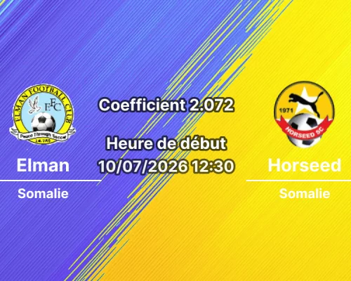 Pronostic Elman Horseed – Mogadishu Stadium, Somalie Premier League, 10 juillet 2026
