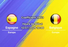 Pronostic Espagne Belgique – SoFi Stadium Inglewood, quart de finale Coupe du Monde 2026, 10 juillet 2026