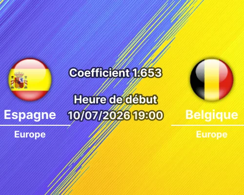 Pronostic Espagne Belgique – SoFi Stadium Inglewood, quart de finale Coupe du Monde 2026, 10 juillet 2026