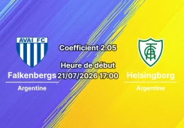 Pronostic Falkenbergs Helsingborg – Falcon Alkoholfri Arena Falkenberg, Superettan Suède Tour 15, 21 juillet 2026