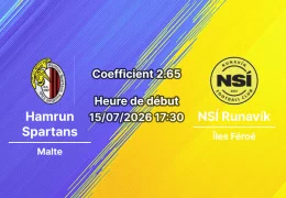Pronostic Hamrun Spartans NSÍ Runavík – MFA Centenary Stadium Attard, Ligue Conférence UEFA 1er tour qualif retour 16 juillet 2026