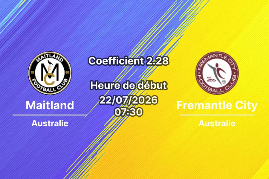 Pronostic Maitland Fremantle City – Maitland Sports Ground Australie, Australia Cup 1/16 de finale, 22 juillet 2026