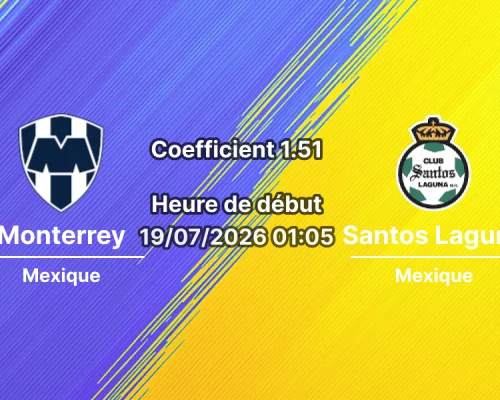 Pronostic Monterrey Santos Laguna – Estadio BBVA Guadalupe, Liga MX Apertura 2026 Journée 1 19 juillet 2026