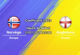Pronostic Norvège Angleterre – Hard Rock Stadium Miami, quart de finale Coupe du Monde 2026, 11 juillet 2026
