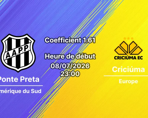 Pronostic Ponte Preta Criciúma – Estádio Moisés Lucarelli Campinas, Campeonato Brasileiro Série B, 7 juillet 2026