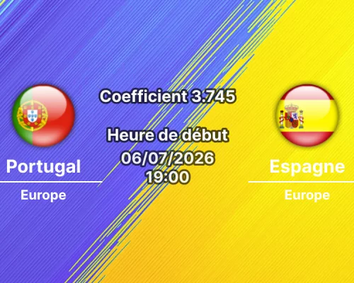 Pronostic Portugal Espagne – AT&T Stadium Arlington Dallas, 8e de finale Coupe du Monde 2026, 6 juillet 2026