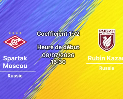 Pronostic Spartak Moscou Rubin Kazan – Otkrytie Arena Moscou, Amical de présaison, 7 juillet 2026