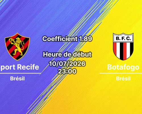 Pronostic Sport Recife Botafogo – Ilha do Retiro Recife, Campeonato Brasileiro Série B, 10 juillet 2026