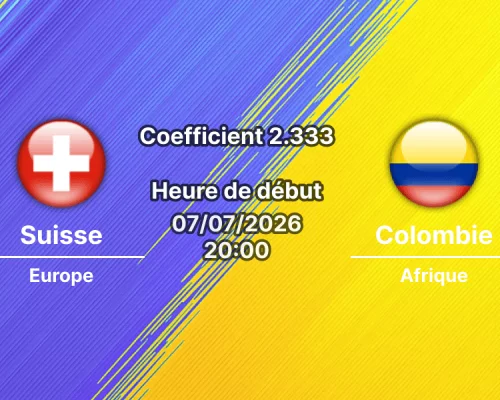 Pronostic Suisse Colombie – BC Place Vancouver, 8e de finale Coupe du Monde 2026, 7 juillet 2026