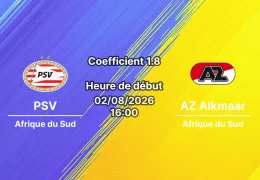 Pronostic PSV Eindhoven AZ Alkmaar – Philips Stadion Eindhoven, Johan Cruijff Schaal 2026, 2 août