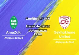 Pronostic AmaZulu Sekhukhune United – Chatsworth Stadium, Durban, MTN8 2026/27 Quart de finale 9 août 2026