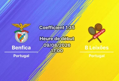 Pronostic Benfica B Leixões – Benfica Campus, Seixal, Segunda Liga 2026/27 Journée 1, 9 août 2026