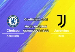 Pronostic Chelsea Juventus – Kai Tak Sports Park, Hong Kong, Hong Kong Football Festival 2026, 5 août 2026