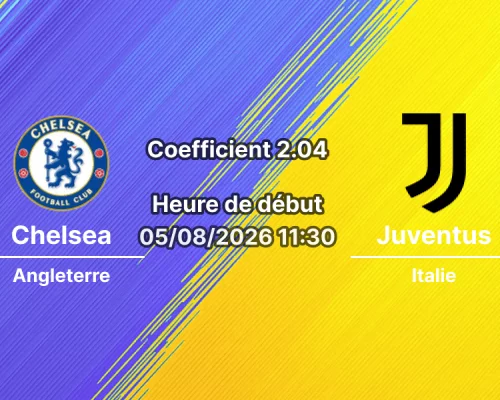 Pronostic Chelsea Juventus – Kai Tak Sports Park, Hong Kong, Hong Kong Football Festival 2026, 5 août 2026