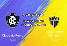 Pronostic Clube do Remo Atlético Mineiro – Mangueirão Belém, Brasileirão Série A Journée 22 8 août 2026