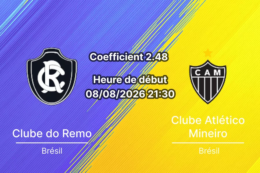 Pronostic Clube do Remo Atlético Mineiro – Mangueirão Belém, Brasileirão Série A Journée 22 8 août 2026