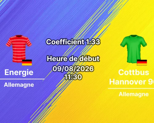 Pronostic Energie Cottbus Hannover 96 – LEAG Energie Stadion, Cottbus, 2. Bundesliga Journée 1 9 août 2026