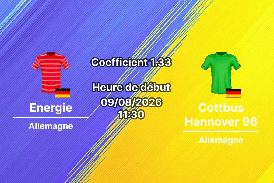 Pronostic Energie Cottbus Hannover 96 – LEAG Energie Stadion, Cottbus, 2. Bundesliga Journée 1 9 août 2026