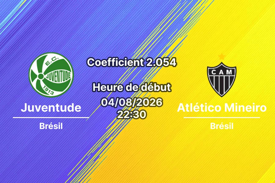 Pronostic Juventude Atlético Mineiro – Estádio Alfredo Jaconi, Caxias do Sul, Copa do Brasil 1/8 de finale retour 4 août 2026