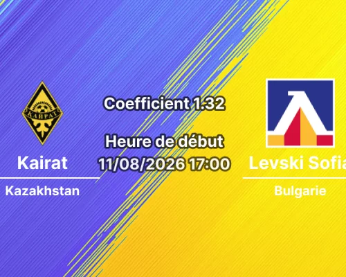 Pronostic Kairat Levski Sofia — Turkistan Arena, Ligue des Champions 2026/27, 11 août 2026