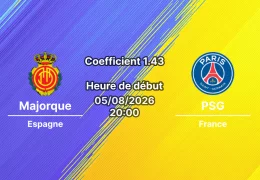 Pronostic Majorque PSG – Estadi Mallorca Son Moix, Palma de Majorque, Match amical pré-saison 5 août 2026
