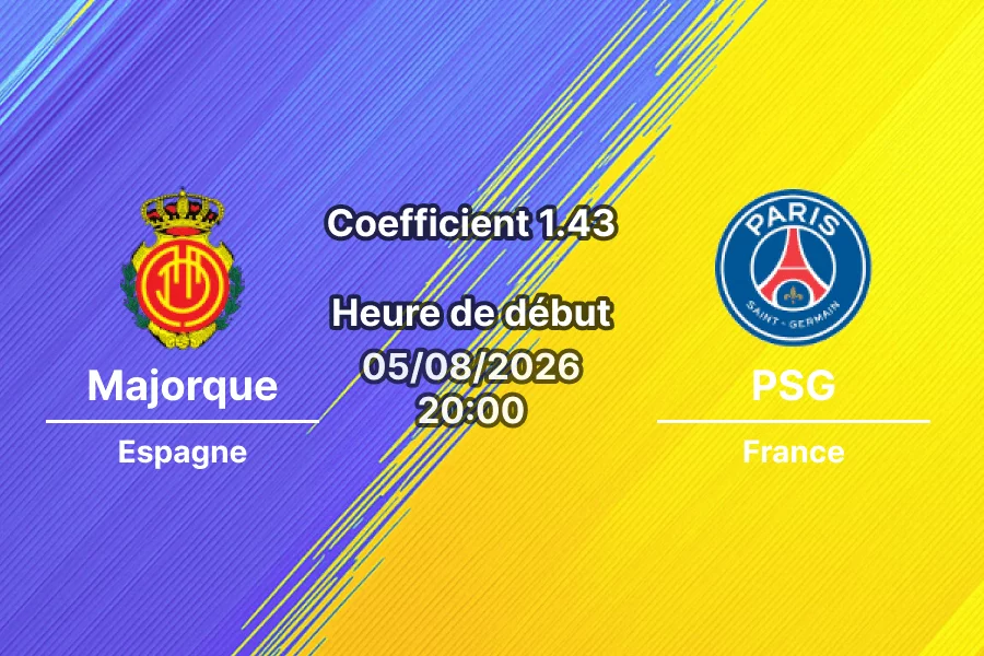 Pronostic Majorque PSG – Estadi Mallorca Son Moix, Palma de Majorque, Match amical pré-saison 5 août 2026