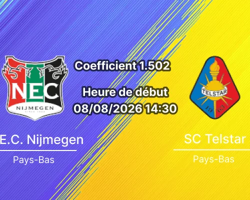 Pronostic NEC Nijmegen SC Telstar – Goffertstadion Nijmegen, Eredivisie Journée 1 8 août 2026