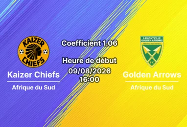 Pronostic Kaizer Chiefs Golden Arrows – FNB Stadium, Johannesburg, MTN8 2026/27 Quart de finale 9 août 2026