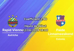 Pronostic Rapid Vienne Paide Linnameeskond — Allianz Stadion, Ligue Conférence 2026/27, Vienne, 12 août 2026