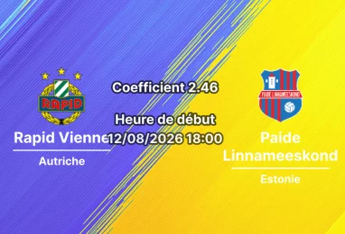 Pronostic Rapid Vienne Paide Linnameeskond — Allianz Stadion, Ligue Conférence 2026/27, Vienne, 12 août 2026