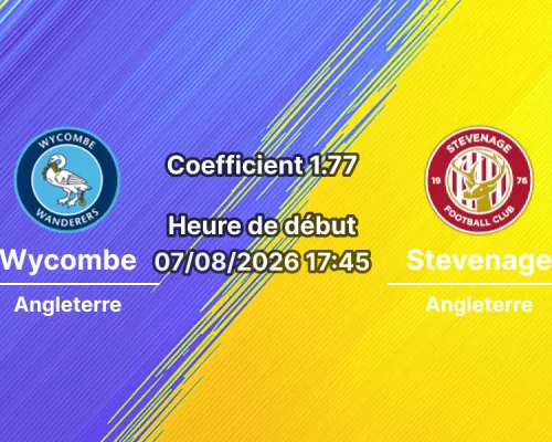 Pronostic Wycombe Wanderers Stevenage – Adams Park, High Wycombe, Carabao Cup Premier tour 7 août 2026